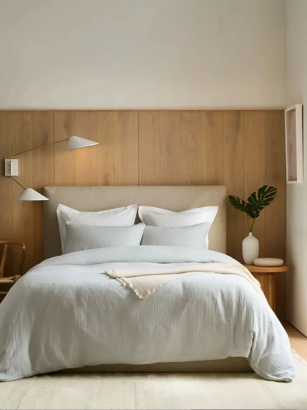 Quince Organic Cotton Gauze Duvet Cover King/Cali King Color: Mist